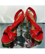 JLo by Jennifer Lopez Chana Fidelia Red Patent Heels Shoes Size 6M - £23.64 GBP