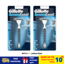 2X Rasoir Gillette Sensor Excel 1 Manche + 1 Cartouche de Lames Manuel d... - £20.87 GBP