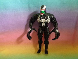 Vintage 1996 Toy Biz Marvel Black Spiderman Venom Green Tongue Action Figure - £12.46 GBP