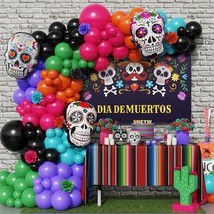 Day Of The Dead Balloon Arch Garland Kit Dia De Los Muertos Party Decorations,14 - £24.12 GBP