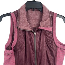 Lululemon Womens Rebel Runner Vest Floral Embossed Quilted Bordeaux Berr... - £34.02 GBP