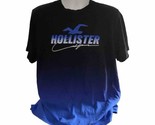 Hollister Men&#39;s XXL 2XL T Shirt Black &amp; Blue Gradient - £17.41 GBP