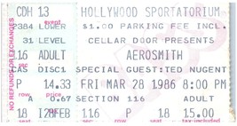 Vintage Aerosmith Ticket Stub Marzo 28 1986 Hollywood Florida - £35.77 GBP