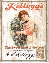 Kellogg&#39;s Sweetheart Corn Flakes Breakfast Cereal Retro Ad Wall Decor Me... - £12.74 GBP