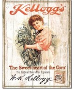 Kellogg&#39;s Sweetheart Corn Flakes Breakfast Cereal Retro Ad Wall Decor Me... - £12.53 GBP