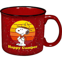 Peanuts Snoopy Happy Camper 20 oz Ceramic Camper Mug Red - £15.03 GBP