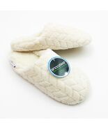 Snoozies Women&#39;s Chevron Pattern Scuff Slippers Medium 7/8 Ivory - $272.54 MXN