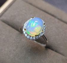 Certified Natural Opal Ring 925 Sterling Silver Bridesmaid Opal Ring - £86.01 GBP