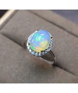 Certified Natural Opal Ring 925 Sterling Silver Bridesmaid Opal Ring - £84.98 GBP