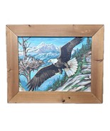VTG American Bald Eagle &amp; Nest of Eaglet Chicks Paint by Numbers Wood Fr... - $114.17