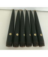 Set of six black taper dinner party ritual ceremonial halloween decor ca... - $19.75