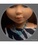 Turquoise Glass Bead Pendant Necklace • 14 inch Fashion Doll Jewelry - £6.19 GBP