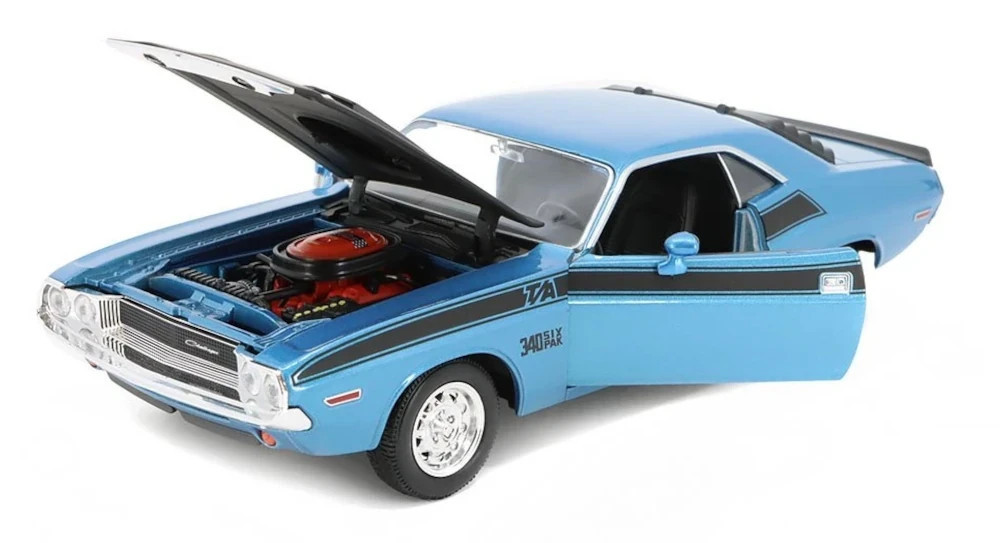 1970 Dodge Challenger  T/A 1/24 Scale Diecast Model by Welly - BLUE Item image 4