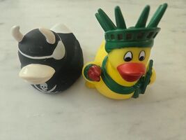 Pair Of Rubber Ducks  Statue Of Liberty &amp; Black Devil - $10.88