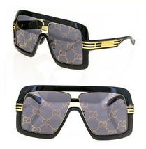 Gucci Epilogue 0900 Black Gg Mirror Print 001 Chunky Sunglasses GG0900S Unisex - £431.29 GBP