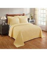 Oversized Yellow Chenille spread Queen 102x110 Vintage Western Extra Long - £73.19 GBP