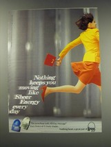 1991 L&#39;eggs Sheer Energy Pantyhose Ad - Nothing keep you moving like Sheer - £14.53 GBP