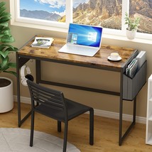 Dklgg 39&quot; Home Office Laptop Study Table Workstation With Storage Bag, Brown. - £62.51 GBP