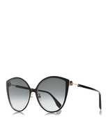 Fendi FF 0395/F/S 2M29O Black/Gold/Grey Lens Cat Eye Sunglasses - $4,682.30 MXN
