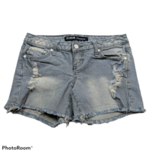 ZCO Jeans Premium Booty Denim Shorts Size 5 Blue White Pinstriped Distre... - $23.76