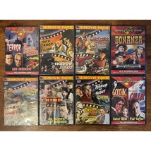 Lot Of 16 Movies On 8 Dv Ds, CRIME-WESTERN-HORROR, All BRAND-NEW, Sealed - £38.91 GBP