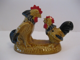 Vintage Chicken and Rooster Ceramic Toothpick Holder - $37.05