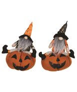 Gnome on Pumpkin (Set of 2) 14"H Fabric - $40.24