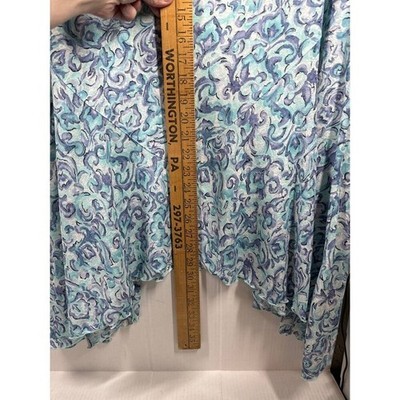J Jill Floral Skirt Aqua Purple White Ruffle Large Lined Ballet Cottage Size L Item image 4