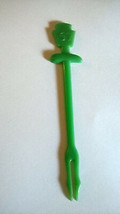 Heinz 57 Pickle Prong Fork Swizzle Stick Stirrer Fork Green Plastic - $10.41