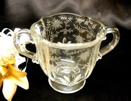 3126 Antique Fostoria Chintz Glass Sugar Bowl  - £14.08 GBP