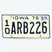1976 United States Iowa Buchanan County Passenger License Plate 10 ARB226 - £13.15 GBP