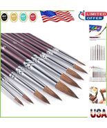 Ergonomic 9-Piece Watercolor Brush Set with Durable Sable Hair Bristles - $812.19 MXN