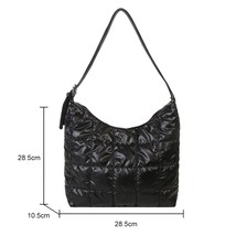 Female Fashion Quilted Cotton Padded Grid Shoulder Armpit Bag Portable Travel So - £18.65 GBP