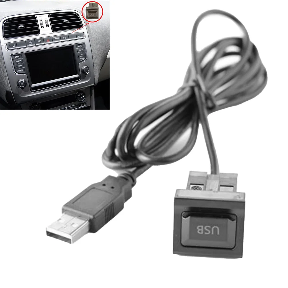 1pcs USB with Dust Cover Wire Harness Dash Flush Mount Dual USB Extension High - £14.47 GBP