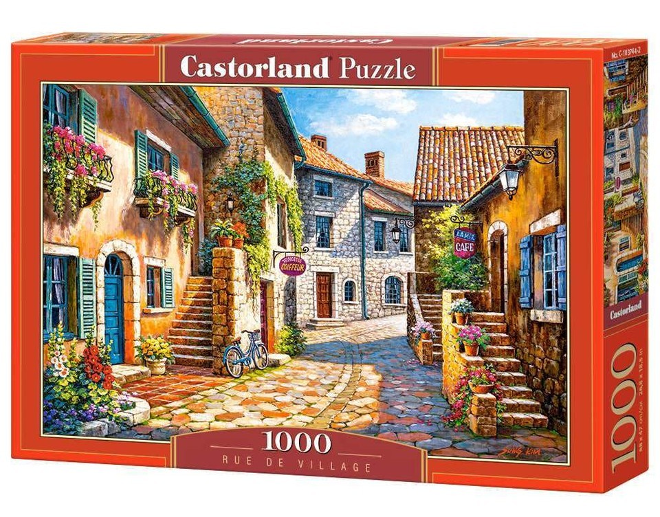 1000 Piece Jigsaw Puzzle, Rue de Village, France, Painting Puzzle, Adult - $36.55