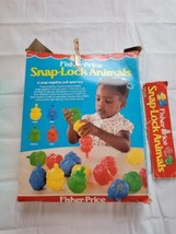 Fisher Price Snap Lock Beads Set 28 Animals Toys VTG 1984 Bird Bear Turtle Dog  - $21.28