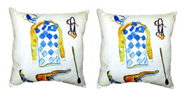 Pair of Betsy Drake Racing Gear No Cord Pillows 18 Inch X 18 Inch - £63.30 GBP