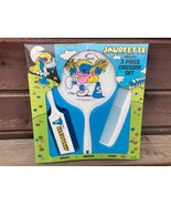 VTG 1982 SMURFS SMURFETTE DELUXE 3 PIECE DRESSER SET NOS MIP  - $49.45