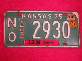 License Plate Truck Tag 1975 Kansas No 2930 Neosho County [Z93] - £6.88 GBP
