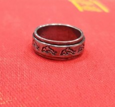 Men&#39;s Engagement Wedding 925 sterling silver Fish Art Deco ring size 9 1/2 - $65.21
