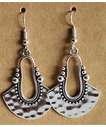 Handcrafted ~ 2&quot; Dangle Earring ~ Silver Geometric Drop Pierced Earrings... - $363.95 MXN