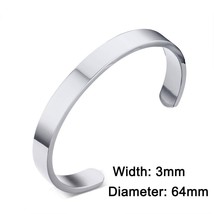 Women and Men 8mm Width Surface Bracelet Bangle Stainless Steel Bracelet Men sil - £14.17 GBP
