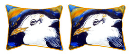 Pair of Betsy Drake Gull Portrait Left Large Indoor Outdoor Pillows 16&quot; X 20&quot; - £69.90 GBP