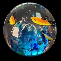 Murano Style Blown Art Glass Paperweight Fish Dolphin Aquarium Ocean Coral Reef - £12.91 GBP