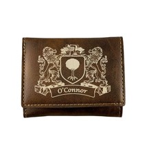 O&#39;Connor Irish Coat of Arms Rustic Leather Wallet - £19.94 GBP