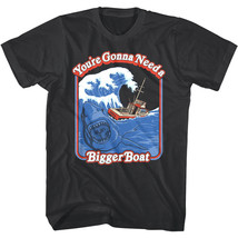 Jaws Storybook Bigger Boat Men&#39;s T Shirt Cartoon Shark Waves Swell Movie Merch - £20.03 GBP+