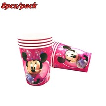 Shower disposable tableware kids girls favorite minnie happy birthday party decorations thumb200