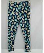 NEW LuLaRoe Tall &amp; Curvy Leggings Blue With Colorful Leprecauns Design - $293.87 MXN