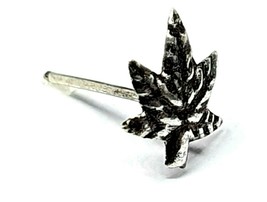 Nose Stud Marijuana Leaf Cannabis Pot 22g (0.6mm) 925 Silver Straight L Bendable - £4.31 GBP