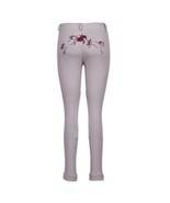 Tuffrider Kids Whimsical Horse Embroidered Pull On Jods Size 8 Lilac Gray - $26.99